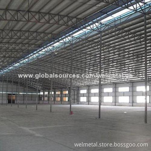 Steel Roof Warehouse, PVC or Aluminum Alloy Windows, Sandwich Panel